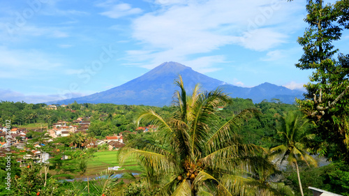 Mount Sumbing in Central Java, Indonesia. Seen from Magelang City