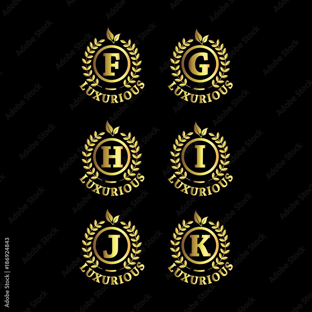Alphabet Luxurious Gold Logo Vector Template Design Alphabet Luxurious Gold Logo Vector Template Design