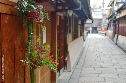 京都 祇園の正月風景