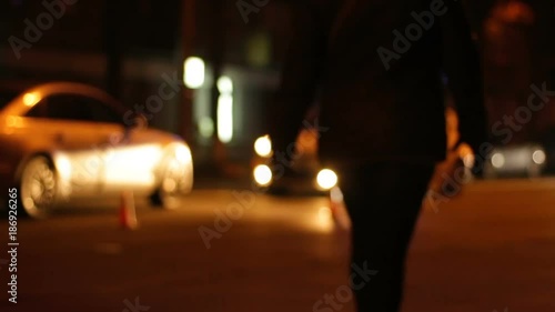 Wallpaper Mural Police patrol detaining criminal who wanted to escape and hide in stolen car Torontodigital.ca