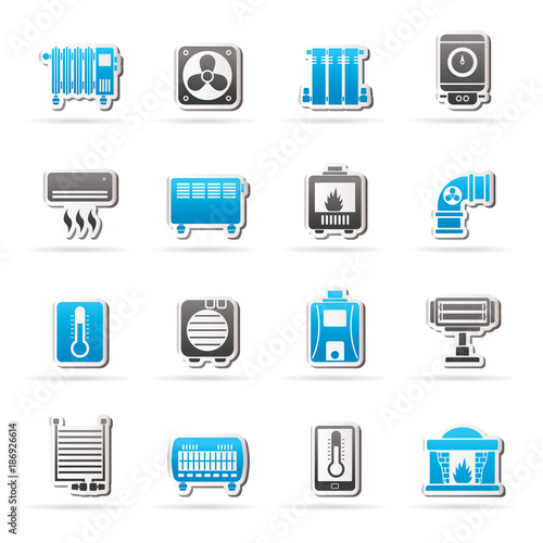 Home Heating appliances icons - vector icon set