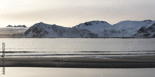 Scenic view of sea at sunset, Lofoten, Nordland, Norway