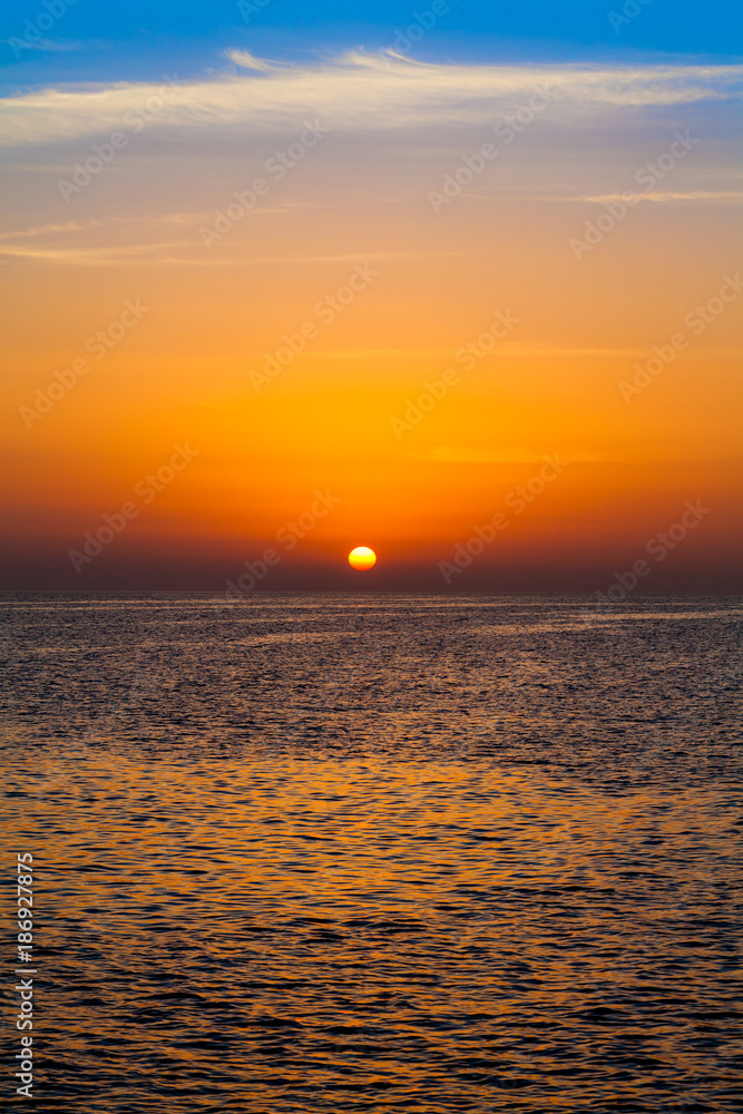 sunset over ocean. Sunset on the beach with beautiful sky. Dramatic sunset sunset over ocean. Sunset on the beach with beautiful sky. Dramatic sunset