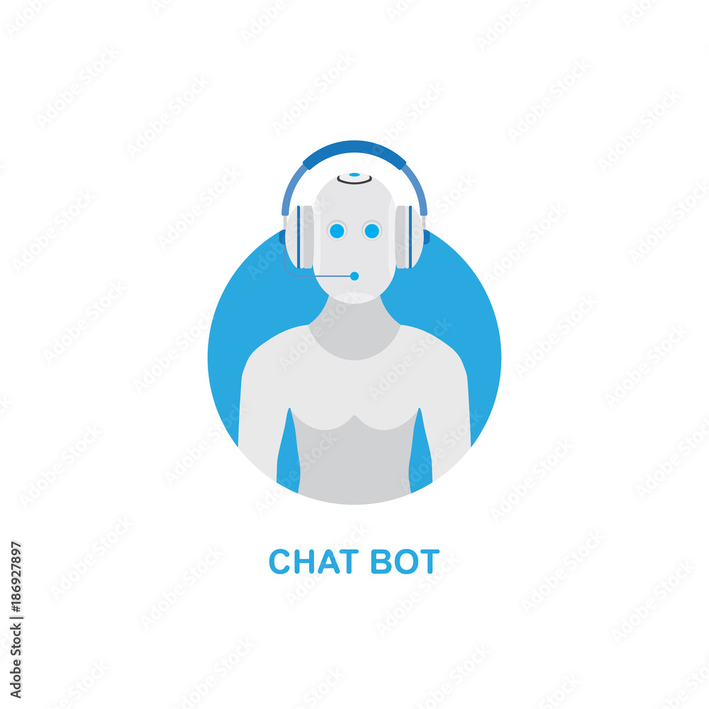 Chat bot icon for social networking. Flat vector illustration EPS 10 Chat bot icon for social networking. Flat vector illustration EPS 10