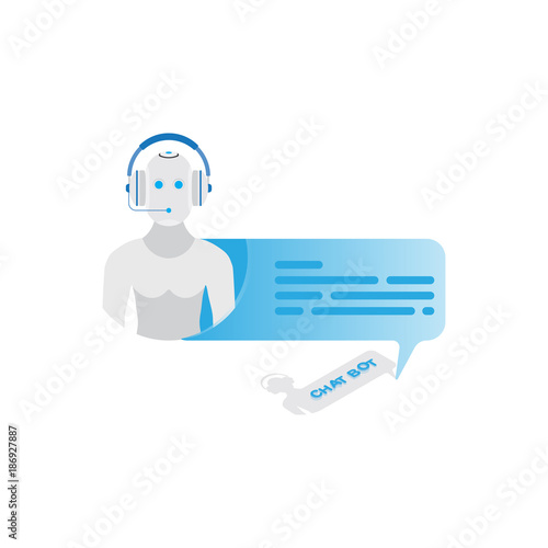 Chat bot icon for social networking. Flat vector illustration EPS 10