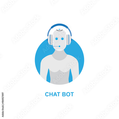 Chat bot icon for social networking. Flat vector illustration EPS 10