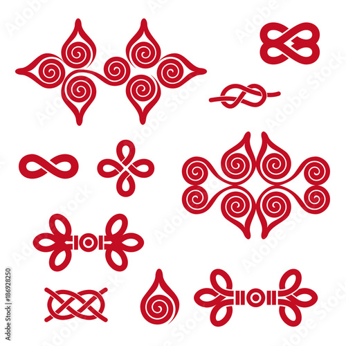 Chinese traditional knot and button shapes