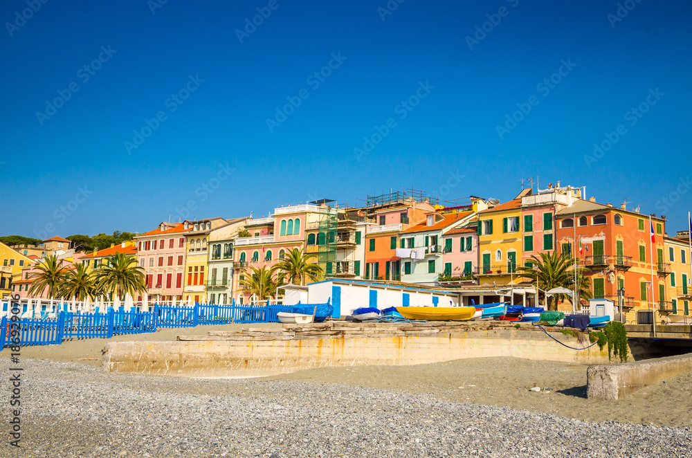 Fototapeta premium Beautiful coast of Celle Ligure, Liguria, Italy