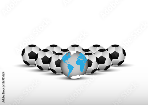 Concept and idea world of football. Football sport tournament template infographic. Vector EPS10