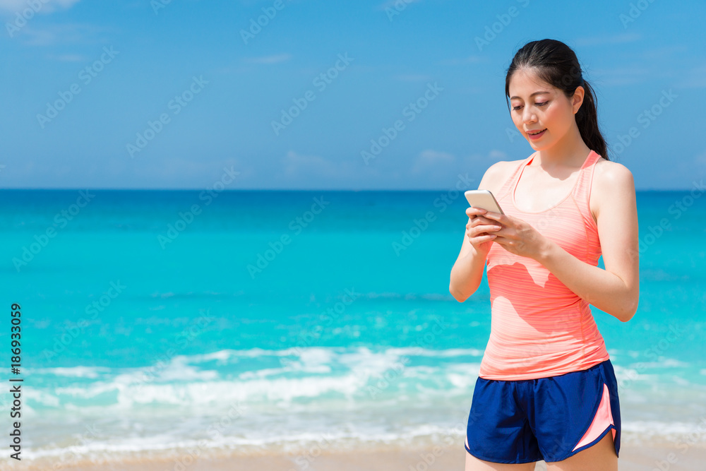 closeup of smiling happy female runner travel closeup of smiling happy female runner travel