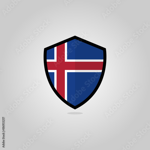 Free Download Iceland Flag Flat Vector Shield Badge - GFXLoad