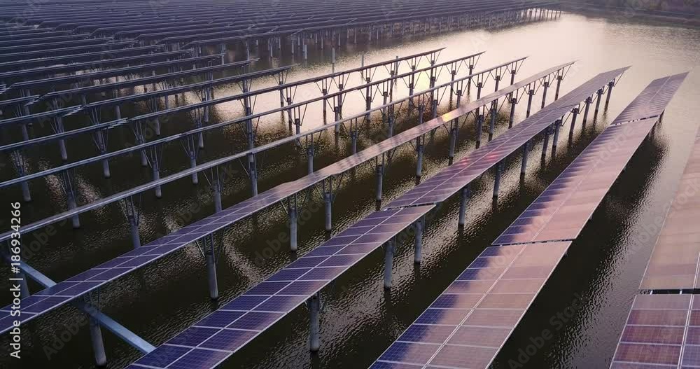 Chinese solar cells.Video. 4K shooting