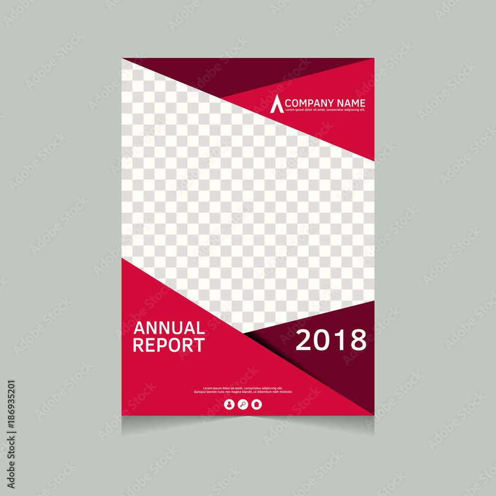 Fototapeta premium Annual report, flyer, presentation, brochure. Front page, book cover layout design. Design layout template in A4 size . Annual report cover template