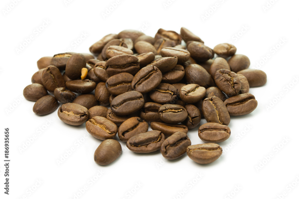 Coffee beans isolated on a white background Coffee beans isolated on a white background