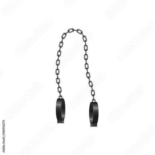 Vintage handcuffs and steel chain