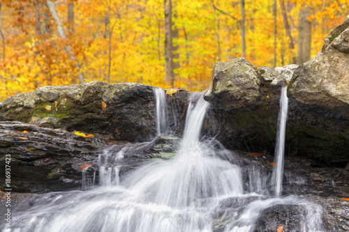 Fototapeta Naklejka Na Ścianę i Meble -  Autumn Splashing Whitewater - Owen County, Indiana