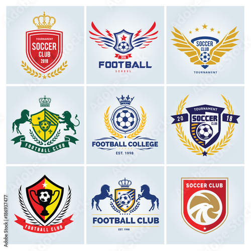 Football logo set,football college ,soccer logo,vector logo template