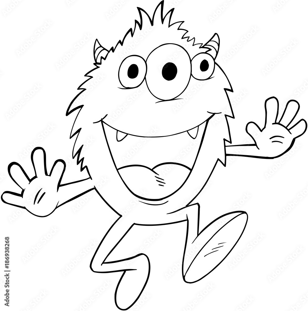 Cute Silly Monster Alien Vector Illustration Art