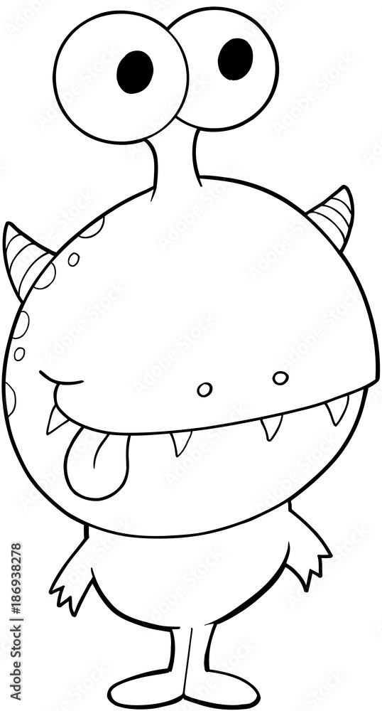 Fototapeta premium Cute Silly Monster Alien Vector Illustration Art