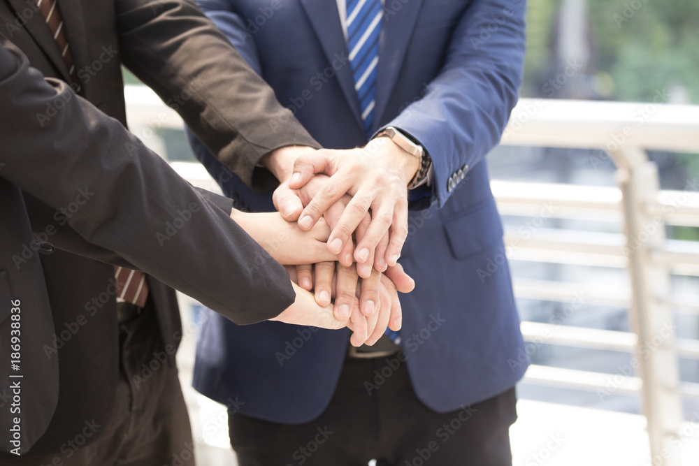 Hand of business people accept for business plan together. People talking for business project with team. Business people success for work concept. Hand of business people accept for business plan together. People talking for business project with team. Business people success for work concept.