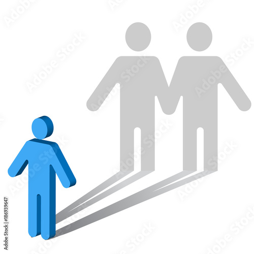 The symbol of a man, casting a shadow of a gay couple