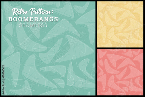 Retro Boomerang Seamless Pattern 3 retro colors