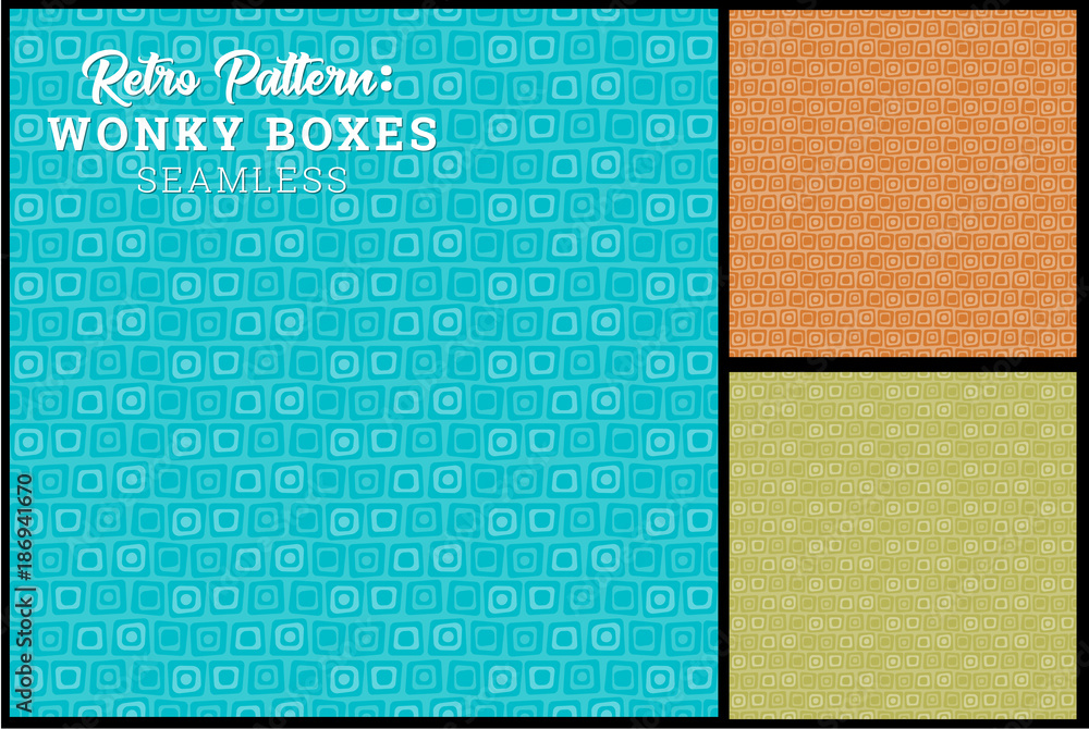 Seamless Retro Box Subtle Pattern in 3 color options