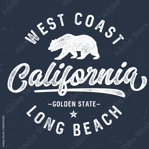 West Coast California, Golden State - Tee Design For Print 
