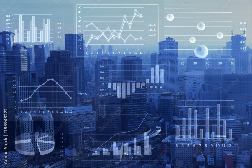 Fototapeta premium ビジネスイメージ グラフ