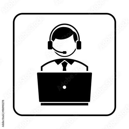 Telephone operator vector icon