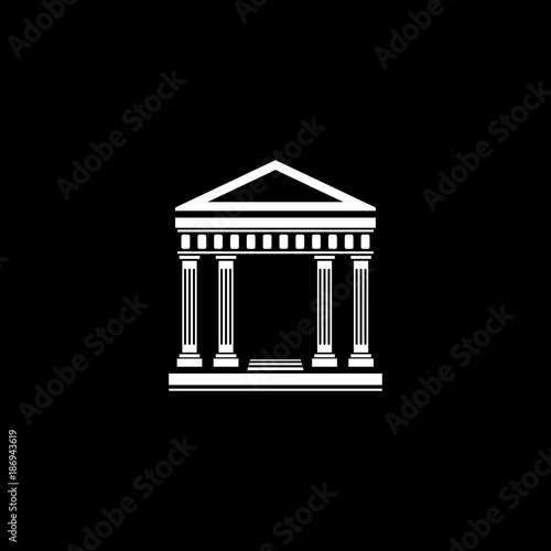 Elegant building with columns vector icon