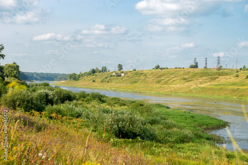 Fototapeta Naklejka Na Ścianę i Meble -  The Volga River near Staritsa, Tver Region, Russia