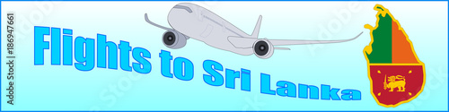 Banner with the inscription Flights to Sri Lanka