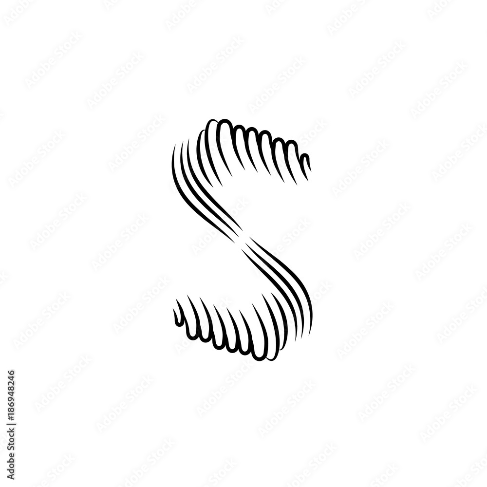 S letter vector S letter vector