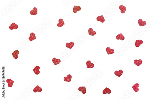 Heart glitter paper cut on white background - isolated