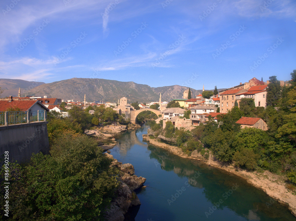 Cityview of Mostar in Bosnia and Herzegovina