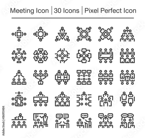 meeting line icon,editable stroke,pixel perfect icon