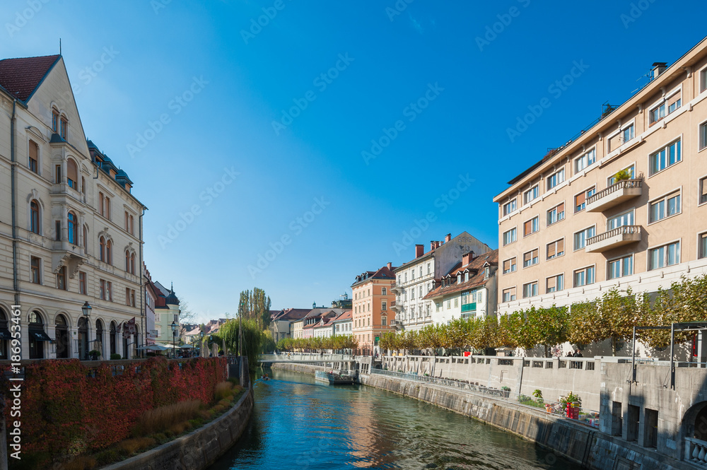 旅、ヨーロッパ、Slovenia, Ljubljana,Ljubljanica river,スロベニア、リュブリャニツア川、