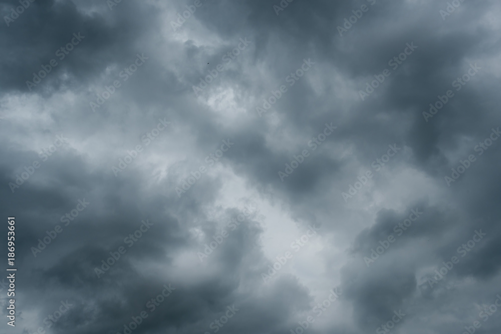 dark storm clouds with background,Dark clouds before a thunder-storm.