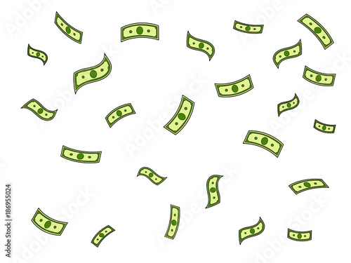 Dollar money rain pop art vector illustration