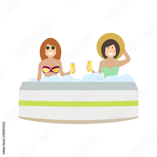Spa people concept vector flat illustration