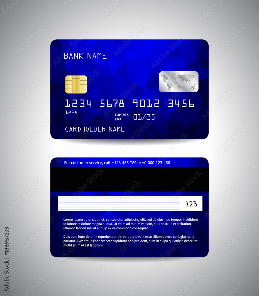 credit cards set with colorful blue design credit cards set with colorful blue design