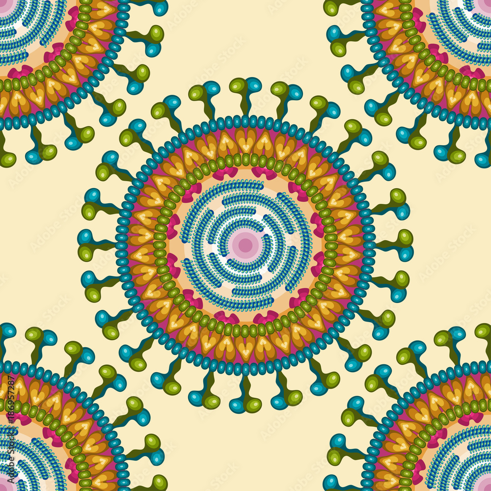 Rota virus. Seamless pattern.