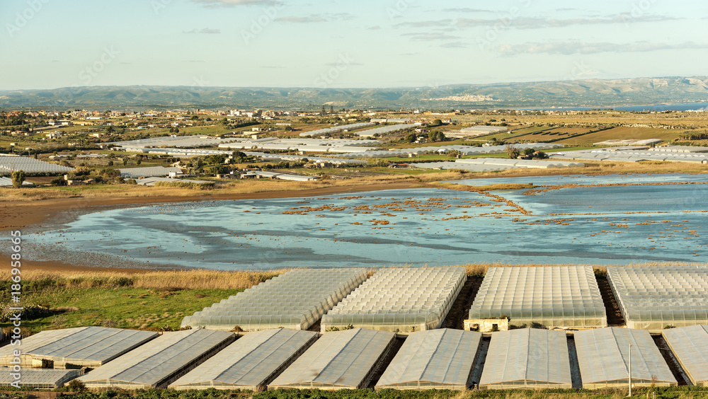 Tomato Greenhouses and Salines - Pachino Italy Tomato Greenhouses and Salines - Pachino Italy