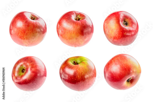Beautiful ripe juicy Apple on a white background. The image from different angles.