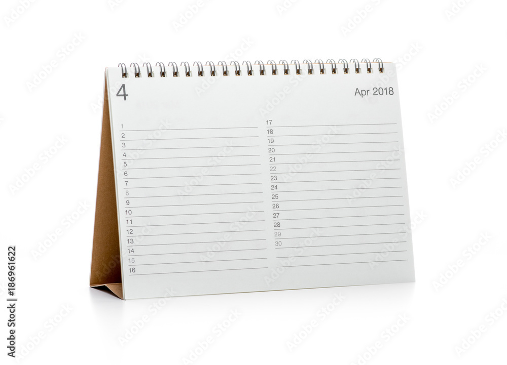 Minimal desk calendar 2018 isolated Minimal desk calendar 2018 isolated
