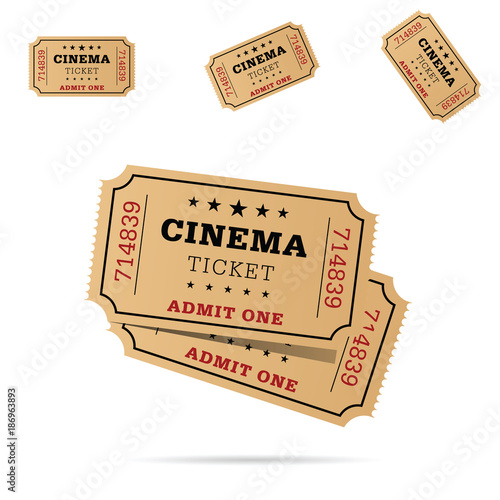 cinema ticket movie entertainment set illustration