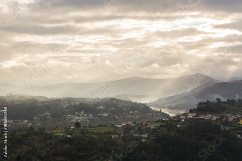 Mountains and river