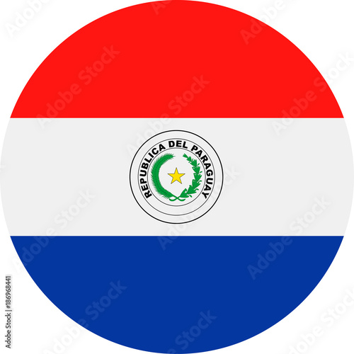 Paraguay Flag Vector Round Flat Icon