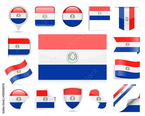 Paraguay Flag Vector Set